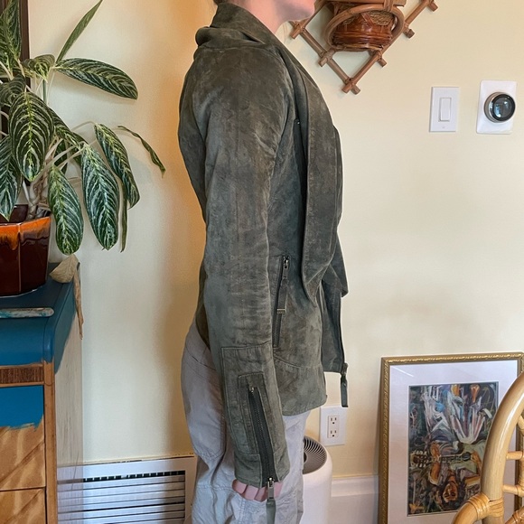 L.A.M.B. Suede & Silk Jacket Fall Green - Picture 6 of 10